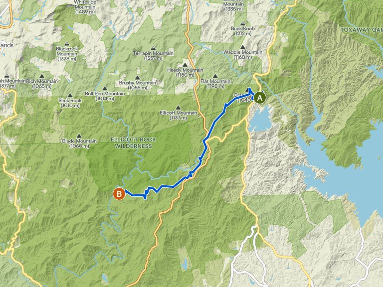 Foothills Trail: Upper Whitewater Falls to Burrell's Ford Rd ...